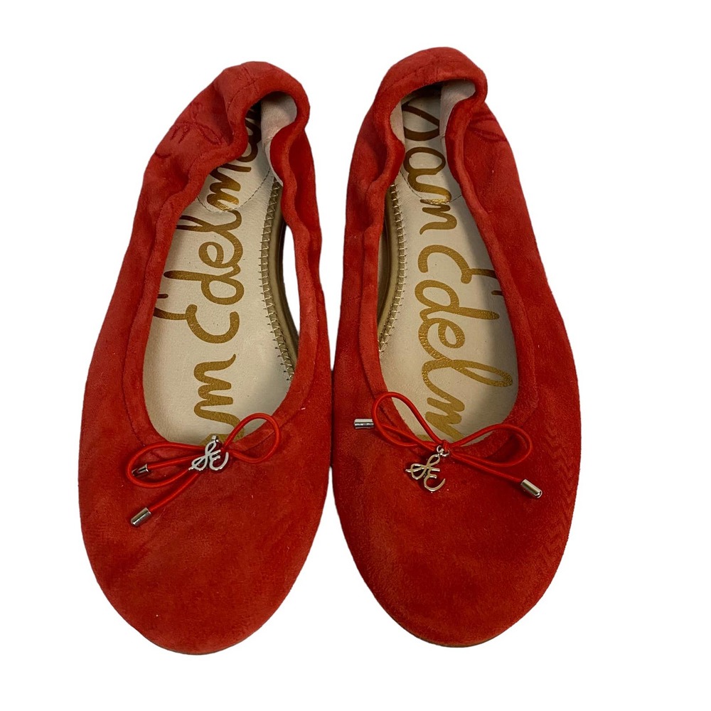 Sam Edelman Felicia Red Suede Leather Ballet Flat
